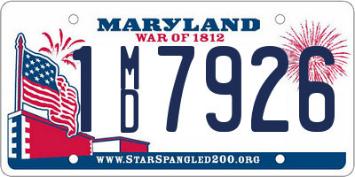 MD license plate 1MD7926