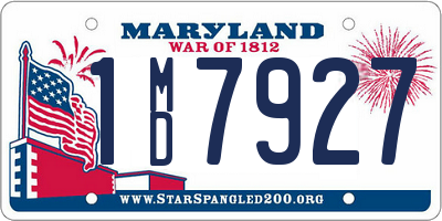 MD license plate 1MD7927