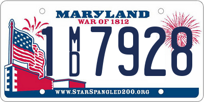 MD license plate 1MD7928