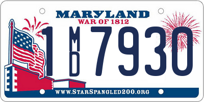 MD license plate 1MD7930