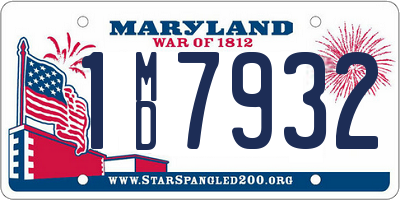 MD license plate 1MD7932