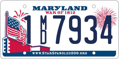 MD license plate 1MD7934