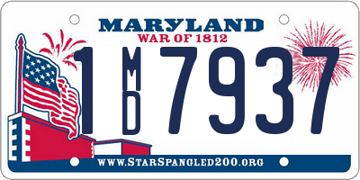 MD license plate 1MD7937