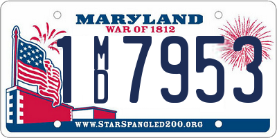 MD license plate 1MD7953