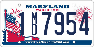 MD license plate 1MD7954