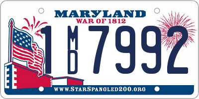 MD license plate 1MD7992