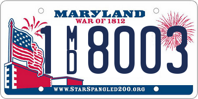 MD license plate 1MD8003