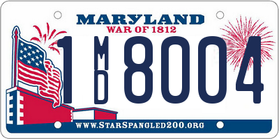 MD license plate 1MD8004