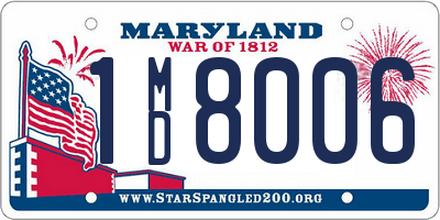 MD license plate 1MD8006