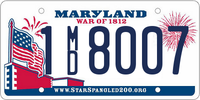 MD license plate 1MD8007