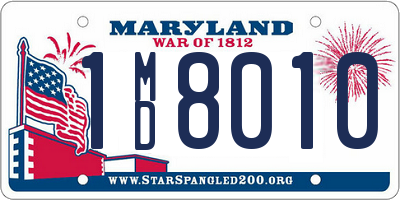 MD license plate 1MD8010