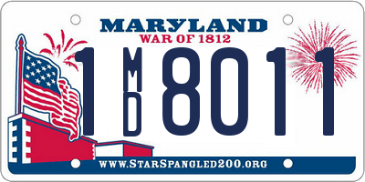 MD license plate 1MD8011