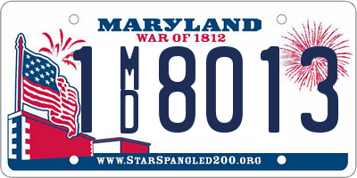 MD license plate 1MD8013