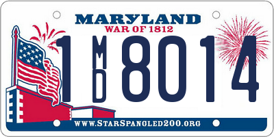 MD license plate 1MD8014