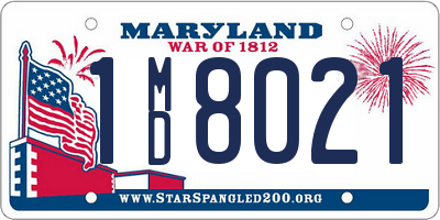 MD license plate 1MD8021