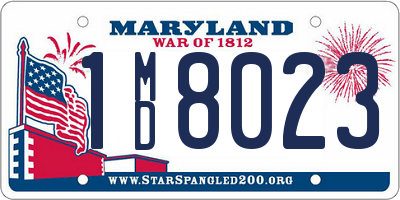 MD license plate 1MD8023