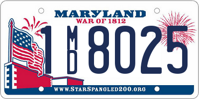 MD license plate 1MD8025