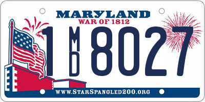 MD license plate 1MD8027