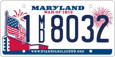 MD license plate 1MD8032