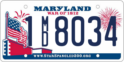 MD license plate 1MD8034