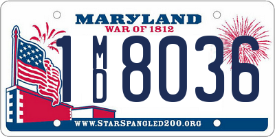 MD license plate 1MD8036