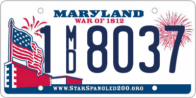 MD license plate 1MD8037