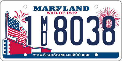 MD license plate 1MD8038