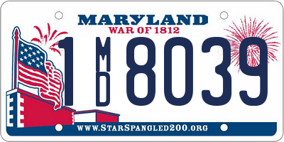 MD license plate 1MD8039