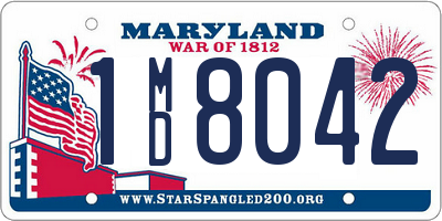 MD license plate 1MD8042