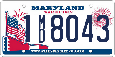 MD license plate 1MD8043