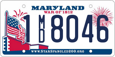 MD license plate 1MD8046