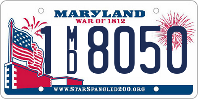 MD license plate 1MD8050