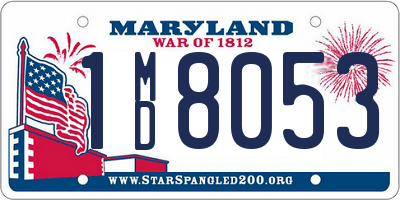 MD license plate 1MD8053