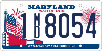 MD license plate 1MD8054