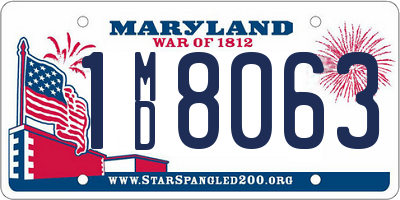 MD license plate 1MD8063