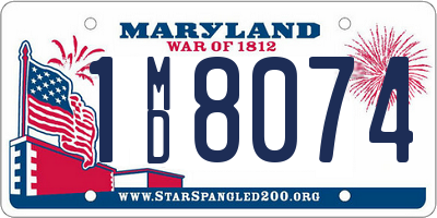 MD license plate 1MD8074