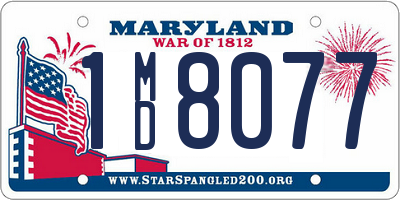 MD license plate 1MD8077