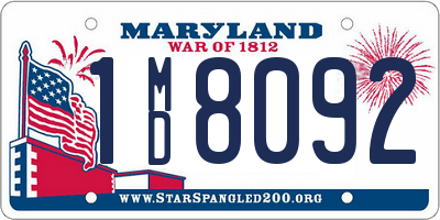 MD license plate 1MD8092