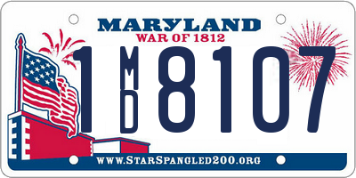 MD license plate 1MD8107