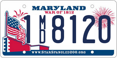 MD license plate 1MD8120