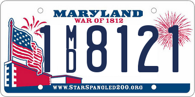 MD license plate 1MD8121