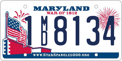 MD license plate 1MD8134