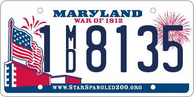 MD license plate 1MD8135