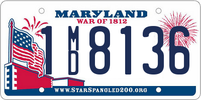 MD license plate 1MD8136