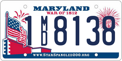 MD license plate 1MD8138