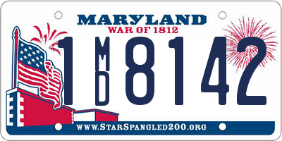 MD license plate 1MD8142