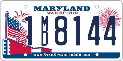 MD license plate 1MD8144