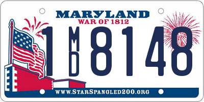 MD license plate 1MD8148