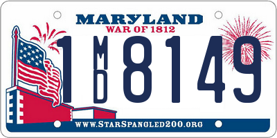 MD license plate 1MD8149