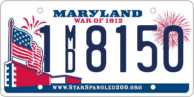 MD license plate 1MD8150